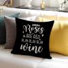 Roses are Red Blah Blah Blah Wine Christmas Throw Pillow Covers 20x20in Farmhouse Cotton Linen Romantic Valentine QuoteAccent Pillows Case Cover for Couch view 3
