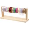 Kisangel 1Pc Wooden Ribbon Organizer, Wire Spool Thread Rack for Wrapping Yarn Ribbon Storage Holder Making Craft Supplies view 1