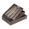 Cheungs Home Decorative Modern Set of 3 Wood Slatted Tray - Brown view 1