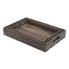 Cheungs Home Decorative Modern Set of 3 Wood Slatted Tray - Brown view 2