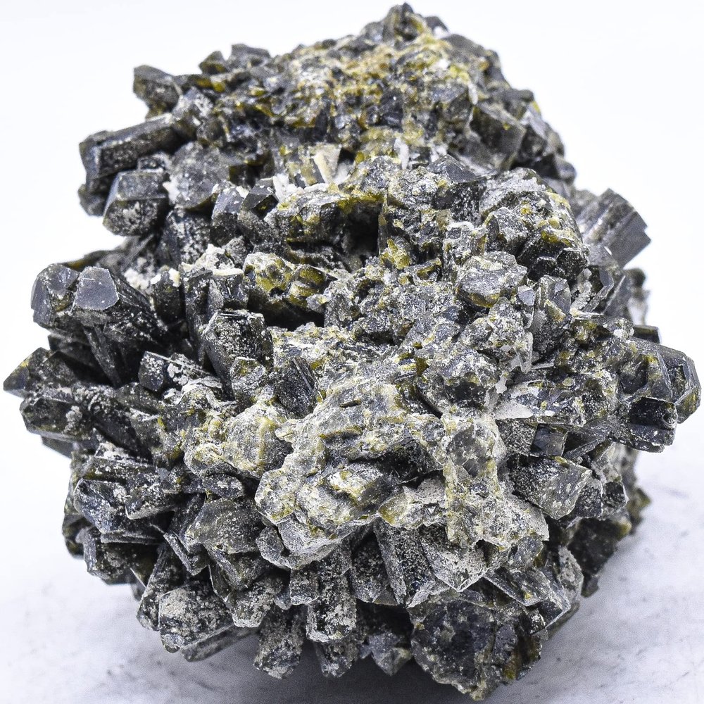 300g 2.5" Green Columnar Epidote Pistacite Crystals Druzy Cluster Rough Natural Gemstone Crystal Mineral Raw Specimen - Peru