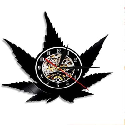 Vinyl Record Wall Clock 30 Cm Maple Leaf Vinyl Record Wall Clock Modern Design Vinyl Record Laser Cut Time Clock 3D Art Wall Home Decor