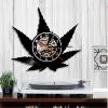 Vinyl Record Wall Clock 30 Cm Maple Leaf Vinyl Record Wall Clock Modern Design Vinyl Record Laser Cut Time Clock 3D Art Wall Home Decor view 2