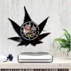 Vinyl Record Wall Clock 30 Cm Maple Leaf Vinyl Record Wall Clock Modern Design Vinyl Record Laser Cut Time Clock 3D Art Wall Home Decor view 3