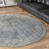 Unique Loom Baracoa Collection Area Rug - La Cabana (3' Round, Fume Gray/ Brown) view 3