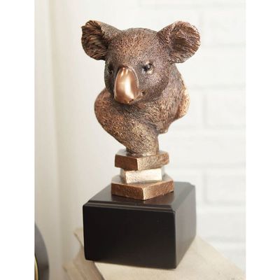 1 Pcs Exotic Australian Koala Bear Head Bust Statue Bronze Electroplated Finish