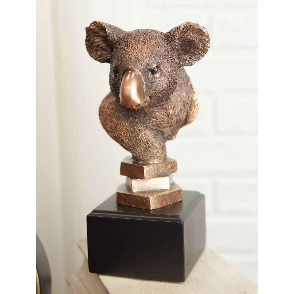 1 Pcs Exotic Australian Koala Bear Head Bust Statue Bronze Electroplated Finish