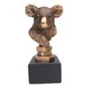 1 Pcs Exotic Australian Koala Bear Head Bust Statue Bronze Electroplated Finish view 2