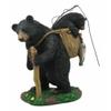 1 Pcs Of "Gone Fishing" Mother Black Bear With Cub In Fishing Backpack Statue Wildlife view 2