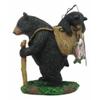 1 Pcs Of "Gone Fishing" Mother Black Bear With Cub In Fishing Backpack Statue Wildlife view 3