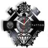 Vinyl Record Wall Clocks 30cm Vinyl Record Wall Clock Tattoo Shop Tattoo Machine Wall Decor Men's Gift view 1