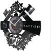 Vinyl Record Wall Clocks 30cm Vinyl Record Wall Clock Tattoo Shop Tattoo Machine Wall Decor Men's Gift view 3