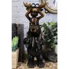 1 Pcs Bull Moose Elk Sitting On Black Bear Shoulders With Binoculars Figurine view 1