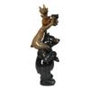 1 Pcs Bull Moose Elk Sitting On Black Bear Shoulders With Binoculars Figurine view 2