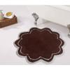 Brown Extremely Absorbent Cotton Material Rugs for Bathroom Floor 30" Round, Machine Washable Shabby-Chic Style Non-Skid Latex Backing | All Season Pretty Chocolate Shade Fade and Shrink-Resistant view 2