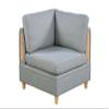 NewCosmos Living Room Furniture Corner Wedge Light Grey Dorris Fabric 1pc Cushion Wedge Sofa Wooden Legs view 1