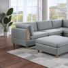 NewCosmos Living Room Furniture Corner Wedge Light Grey Dorris Fabric 1pc Cushion Wedge Sofa Wooden Legs view 2