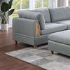 NewCosmos Living Room Furniture Corner Wedge Light Grey Dorris Fabric 1pc Cushion Wedge Sofa Wooden Legs view 4