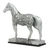 1 Pcs Equestrian Filigree Graceful Sauntering Silver Horse Statue 7.75" Long view 2