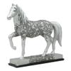 1 Pcs Equestrian Filigree Graceful Sauntering Silver Horse Statue 7.75" Long view 3