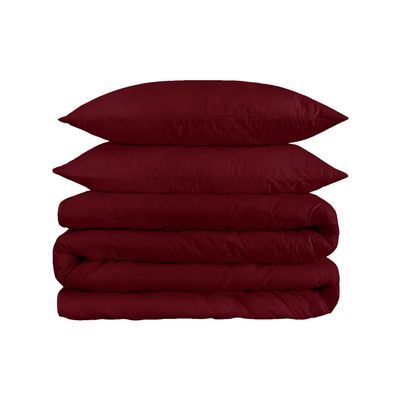 Linen Era Alaskan King Duvet Cover 5 Piece All Season 800 TC Cotton Burgundy Comforter Cover Alaskan King 132 x 120