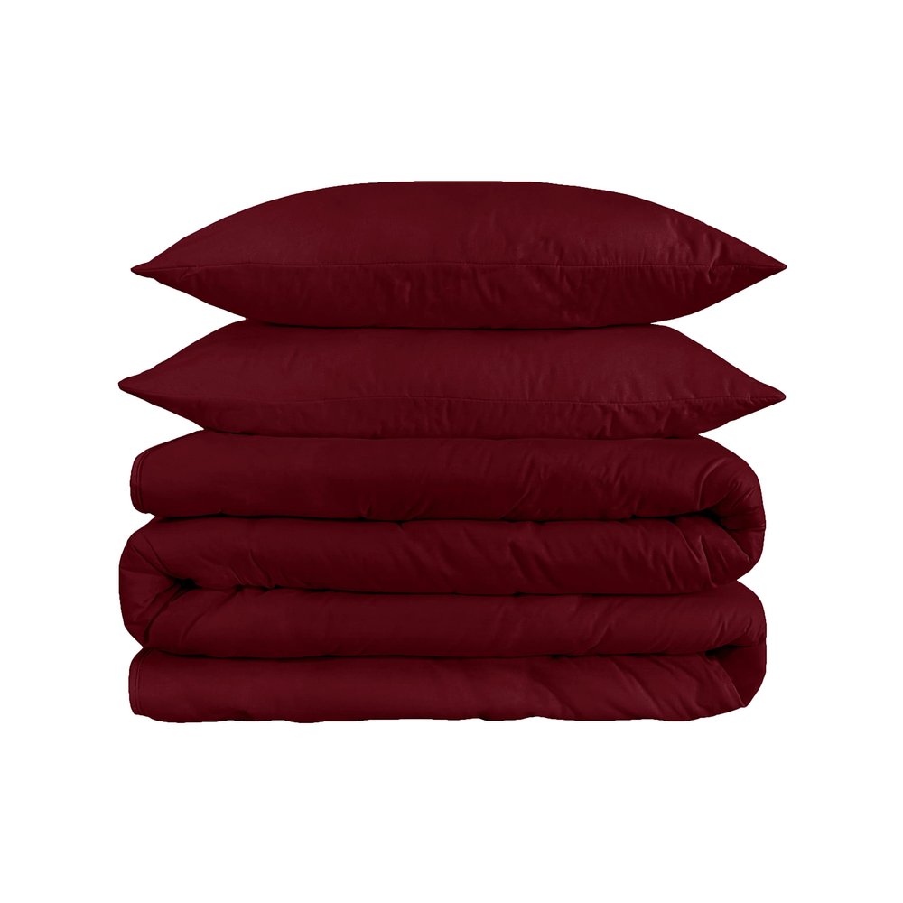 Linen Era Alaskan King Duvet Cover 5 Piece All Season 800 TC Cotton Burgundy Comforter Cover Alaskan King 132 x 120