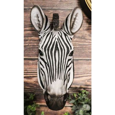 1 Pcs Zebra Horse Bust Decor Wildlife Wall Mount Sculpture Plaque 9.5" H