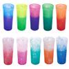 Rolling Sands 16 Oz Reusable Plastic Stadium Cups, Bulk 50 Pk, Made in USA, BPA-Free Dishwasher Safe Color Changing Tumblers, Frost to Red Pink view 3