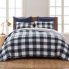 Levtex Home - Camden Bedspread Set - King Bedspread (120 x 118 in.) + Two King Pillow Shams (36 x 20 in.) - Buffalo Check in Navy and Cream - Reversible Pattern - Cotton view 1