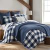 Levtex Home - Camden Bedspread Set - King Bedspread (120 x 118 in.) + Two King Pillow Shams (36 x 20 in.) - Buffalo Check in Navy and Cream - Reversible Pattern - Cotton view 2