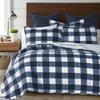 Levtex Home - Camden Bedspread Set - King Bedspread (120 x 118 in.) + Two King Pillow Shams (36 x 20 in.) - Buffalo Check in Navy and Cream - Reversible Pattern - Cotton view 3