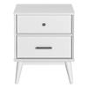 Camaflexi Mid-Century Two Drawer Nightstand/Constructed of Solid Wood/White Finish view 1