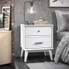 Camaflexi Mid-Century Two Drawer Nightstand/Constructed of Solid Wood/White Finish view 2