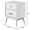 Camaflexi Mid-Century Two Drawer Nightstand/Constructed of Solid Wood/White Finish view 3