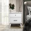 Camaflexi Mid-Century Two Drawer Nightstand/Constructed of Solid Wood/White Finish view 4