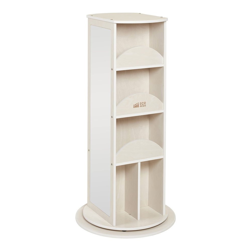 ECR4Kids Rotating Dress-Up Carousel, Costume Organizer, White Wash
