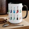 Mozingo ~ Music Lover Gifts Musician Guitar Player Mug Music Teacher Gift Ideas Him Gift Rock Band Women Men Tea Coffee Guitars Guitarist Cup (15 oz Ceramic, Black Accent) view 2