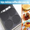 Belgian Waffle Maker Commercial 4 Round Waffles Iron with Cool Touch Handle Non-Stick Coating for Bakeries Restaurant Snack Bars,1500W,110V view 2