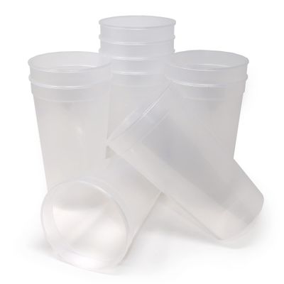 Rolling Sands 32 Oz Reusable Plastic Cups, 10 Pack, Made in USA, BPA-Free Dishwasher Safe Tumblers, Clear