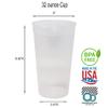 Rolling Sands 32 Oz Reusable Plastic Cups, 10 Pack, Made in USA, BPA-Free Dishwasher Safe Tumblers, Clear view 2