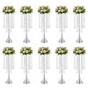 10Pcs Wedding Centerpieces for Tables, 55cm/21.6inch Tall Vases for Centerpieces Metal Silver Centerpieces Table Decorations for Wedding Ceremony Party Birthday Anniversary Events view 1