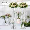 10Pcs Wedding Centerpieces for Tables, 55cm/21.6inch Tall Vases for Centerpieces Metal Silver Centerpieces Table Decorations for Wedding Ceremony Party Birthday Anniversary Events view 2