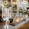 10Pcs Wedding Centerpieces for Tables, 55cm/21.6inch Tall Vases for Centerpieces Metal Silver Centerpieces Table Decorations for Wedding Ceremony Party Birthday Anniversary Events view 3