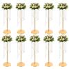 10Pcs Wedding Centerpieces for Tables, 70cm/27.5inch Tall Vases for Centerpieces Metal Gold Centerpieces Table Decorations for Wedding Ceremony Party Birthday Anniversary Events view 1
