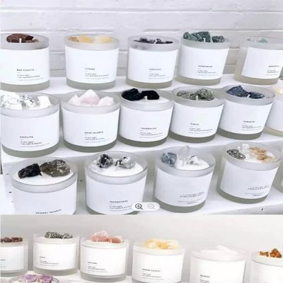 Aromatherapy Candle with Gem Stone (Paris Garden)
