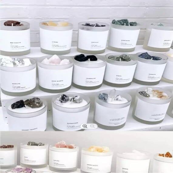 Aromatherapy Candle with Gem Stone (Paris Garden)