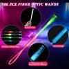 Junkin 200 Pcs Fiber Optic Wands Glow LED Light up Wand Bulk Flashing Sticks with Included Batteries for Party Favors Wedding Birthday Carnival view 2