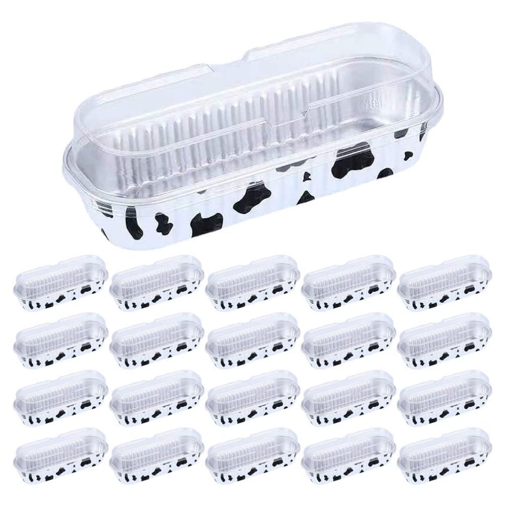 CALLARON 50pcs Aluminum Foil Cake Containers Convenient Baking Food Boxes for Camping Parties Bbq Sturdy Design for Desserts and Meal Prep