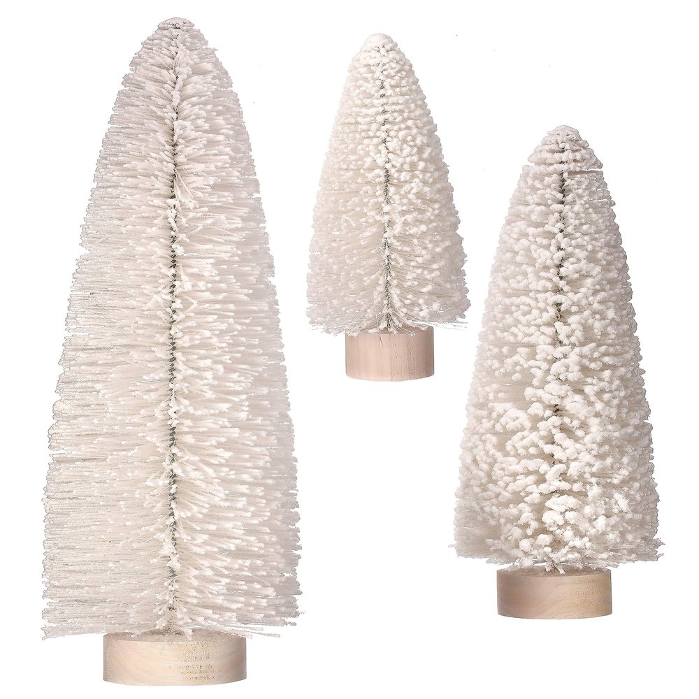 Regency International 12/18/24" Snow Tip Bristle Tree, Set of 3