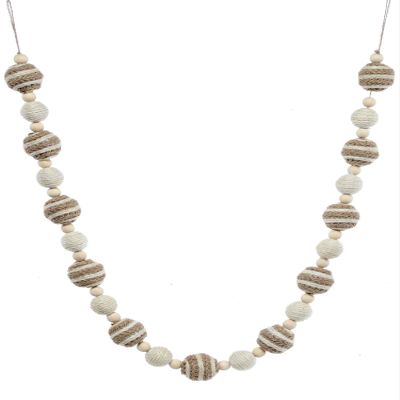 Regency International 48" Woven Jute/Bead Garland
